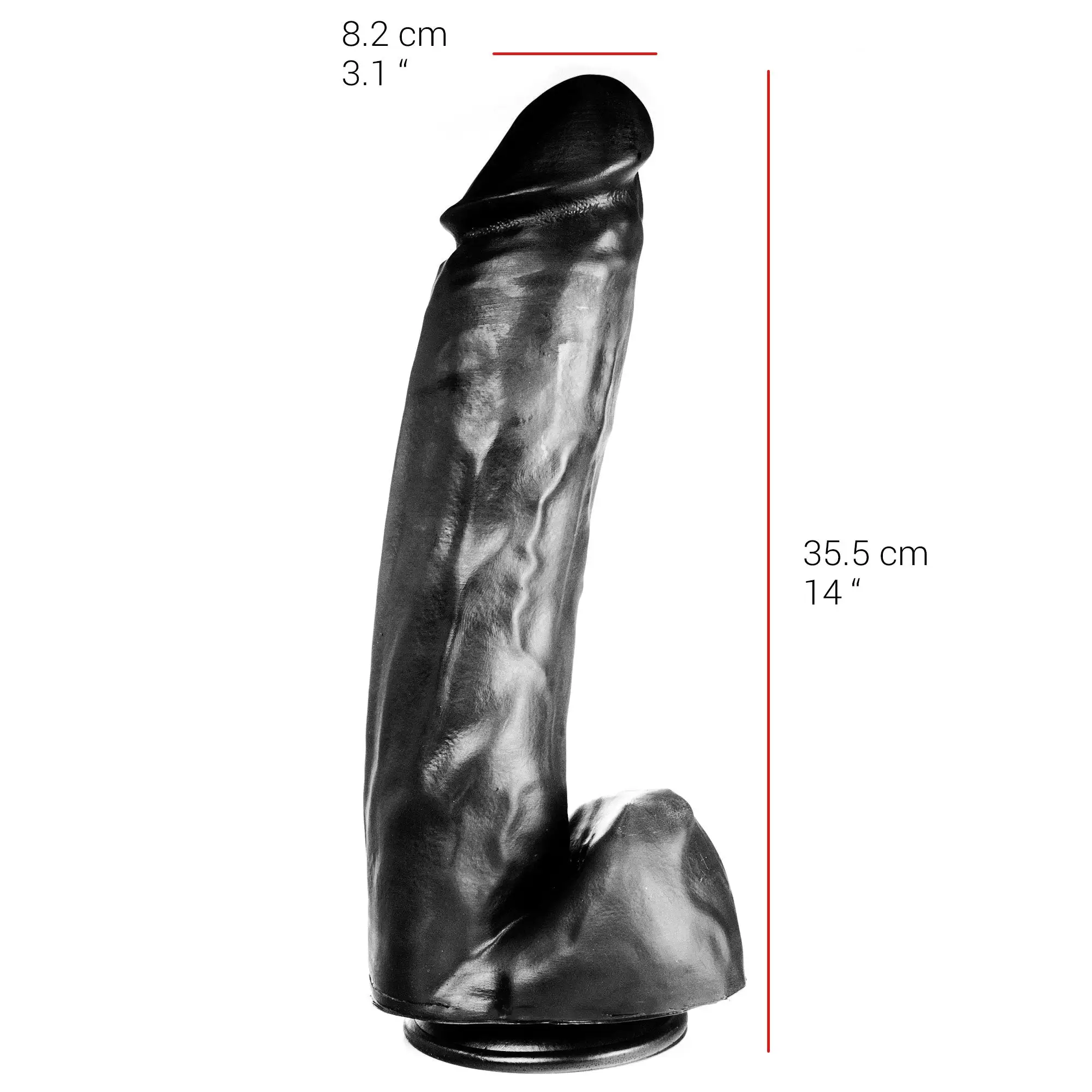 515 Line - Dildo 35.5 X 8.2 Cm Met Zuignap - Zwart 3 515 Line - Dildo 35.5 X 8.2 Cm Met Zuignap - Zwart - Afbeelding 3