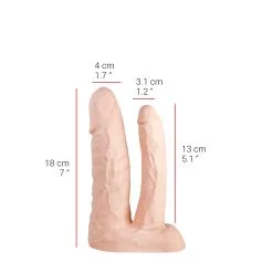 515 Line - Dubbele Dildo 18 & 13 Cm - Lichte Huidskleur -Sex Toys winkel 515 line Dubbele Dildo 18 13 cm lichte huidskleur 3