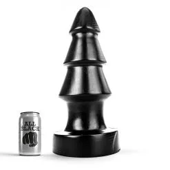 All Black - XXL Buttplug Met Ribbels 40 Cm - Zwart