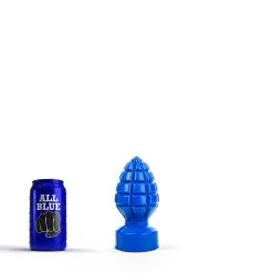 All Black All Blue - Granaat Buttplug 15 X 6 Cm - Blauw