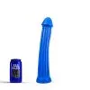 All Black All Blue - XXL Dildo Met Ribbels 31 X 5.5 Cm - Blauw