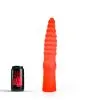All Black All Red - Geribbelde Anaal Dildo 33 X 6 Cm - Rood