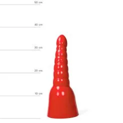 All Black All Red - Geribbelde Anaal Dildo 34 X 11 Cm - Rood -Sex Toys winkel All Red Geribbelde Anaal Dildo 34 x 11 cm rood 4