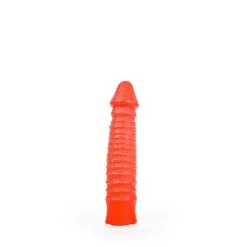 All Black All Red - Geribbelde Dildo 26 X 5 Cm - Rood -Sex Toys winkel All Red Geribbelde Dildo 26 x 5 cm rood 3