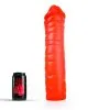 All Black All Red - Geribbelde Dildo 38 X 8,5 Cm - Rood
