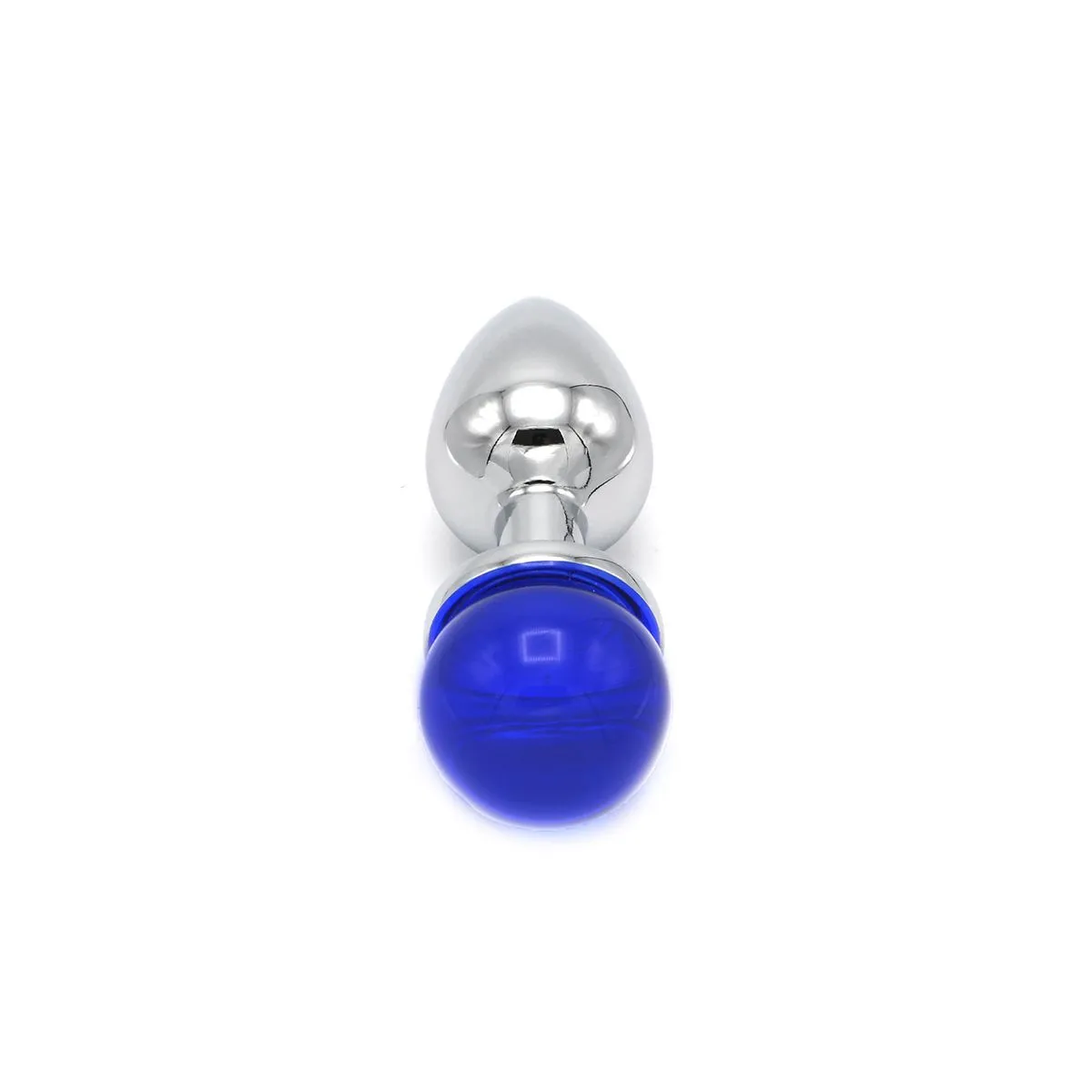 Kiotos Steel Aluminium Buttplug Met Glinsterende Ronde Siersteen - Blauw 2 Kiotos Steel Aluminium Buttplug Met Glinsterende Ronde Siersteen - Blauw - Afbeelding 2