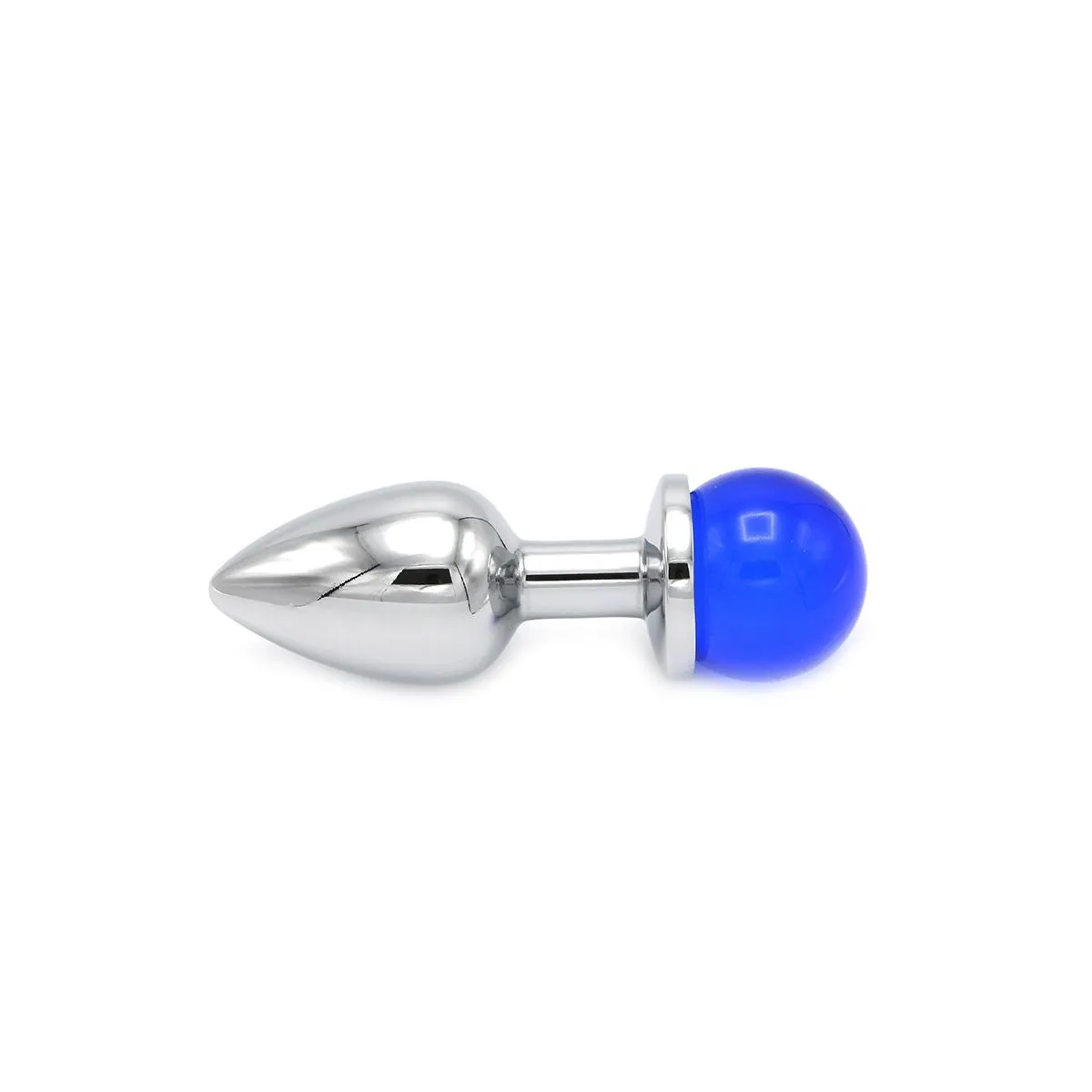 Kiotos Steel Aluminium Buttplug Met Glinsterende Ronde Siersteen - Blauw 4 Kiotos Steel Aluminium Buttplug Met Glinsterende Ronde Siersteen - Blauw - Afbeelding 4