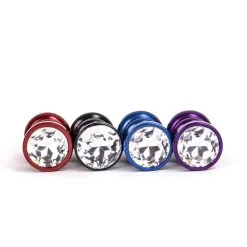 Kiotos Aluminum Geribbelde Buttplug Met Kristal - Paars -Sex Toys winkel Aluminum Geribbelde Buttplug met kristal paars 3