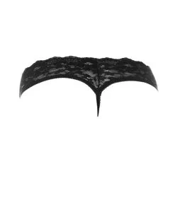 Amorable - G String - Open Kruis - One Size - Zwart - Burlesque Slipje Met Kanten Ruche -Sex Toys winkel Amorable G String Open Kruis One Size Zwart Burlesque Slipje Met Kanten Ruche 3