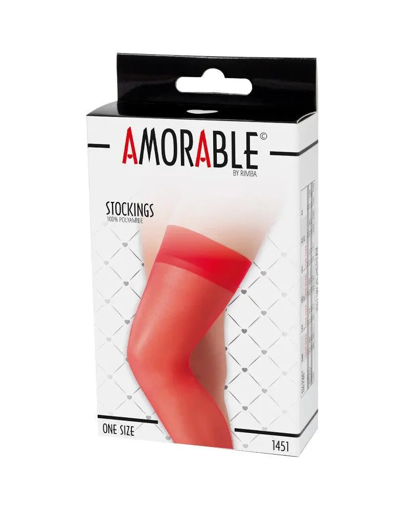 Amorable By Rimba - Erotische Kousen - Rood - One Size 2 Amorable By Rimba - Erotische Kousen - Rood - One Size - Afbeelding 2