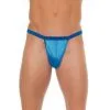 Amorable By Rimba - Erotische String - Blauwe G String Voor Mannen - Heren Slip - Glanzend - One Size - Polyamide