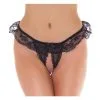 Amorable By Rimba - Erotische String - Burlesque Tanga Met Open Kruis - Zwart - One Size