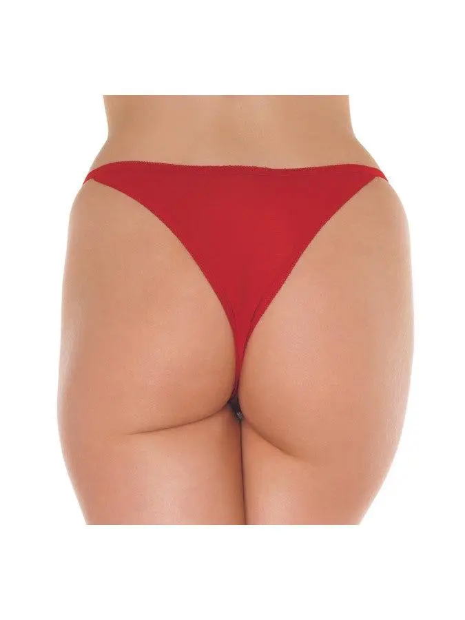 Amorable By Rimba - Erotische String - Luxe Kanten Vlinder Slip Met Open Kruis - Rood - One Size 2 Amorable By Rimba - Erotische String - Luxe Kanten Vlinder Slip Met Open Kruis - Rood - One Size - Afbeelding 2