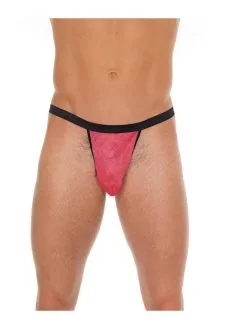 Amorable By Rimba - Erotische String - Zwart Rode V String Voor Heren - Mannen Slip - One Size - Polyamide
