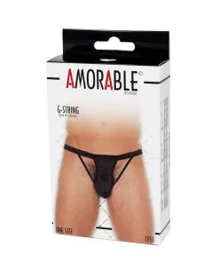 Amorable By Rimba - Erotische String - Zwarte Herenstring Met Opengewerkte Details Voorkant - Mannen Slip - One Size - Polyamide -Sex Toys winkel Amorable by Rimba Erotische String Zwarte Herenstring Met Opengewerkte Details Voorkant Mannen Slip One Size Polyamide 3
