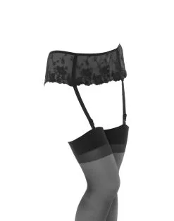 Amorable By Rimba - Jarretelgordel - Kousen Met Brede Kanten Jarretelgordel - Zwart - One Size -Sex Toys winkel Amorable by Rimba Jarretelgordel Kousen Met Brede Kanten Jarretelgordel Zwart One Size 3