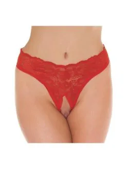 Amorable By Rimba Kanten String Met Open Kruis - Rood