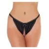 Amorable By Rimba - Tanga Slip Met Open Kruis - Zwart - One Size