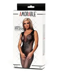 Amorable By Rimba - Visnet Catsuit Met Fantasie Motief - Zwart -Sex Toys winkel Amorable by Rimba Visnet Catsuit Met Fantasie motief Zwart 4