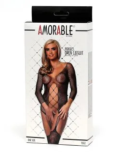 Amorable By Rimba - Visnet Kanten Catsuit Met JarretelKousen - Zwart 7 Amorable By Rimba - Visnet Kanten Catsuit Met JarretelKousen - Zwart -Sex Toys winkel Amorable by Rimba Visnet Kanten Catsuit Met jarretelKousen Zwart 4