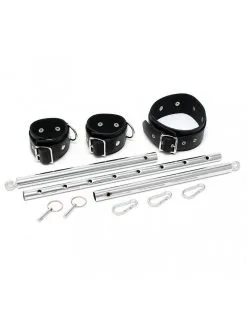 Rimba Bondage Play BDSM Spreader Bar Met Leren Handboeien En Collar -Sex Toys winkel BDSM Spreader bar met leren handboeien en collar 3