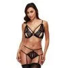 Baci Lingerie Baci - 2-delige Opvallende Kanten Jarretel Set Met Open Cups