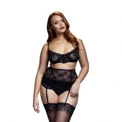 Baci Lingerie Baci - 3-Delige Kanten Jarretel Set - Plus Size/Grote Maten