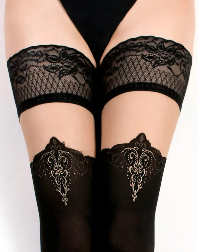 Ballerina - Fantasy Hold Ups Elegant Baroque - Kousen (50/20 Denier) - Zwart 2 Ballerina - Fantasy Hold Ups Elegant Baroque - Kousen (50/20 Denier) - Zwart - Afbeelding 2