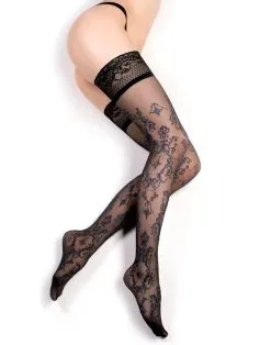 Ballerina - Fantasy Hold Ups Feeling Blue Kousen (20 Denier) - Zwart/Blauw