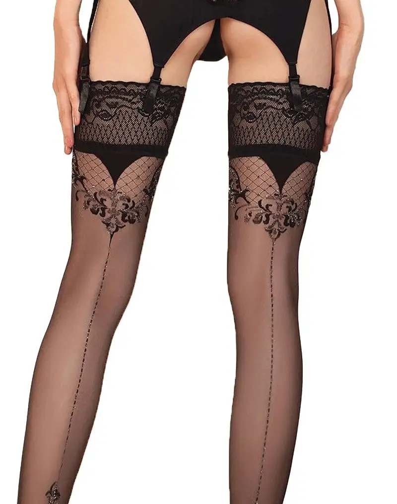 Ballerina - Fantasy Hold Ups Juliette Naadkousen (20 Denier) - Zwart 2 Ballerina - Fantasy Hold Ups Juliette Naadkousen (20 Denier) - Zwart - Afbeelding 2