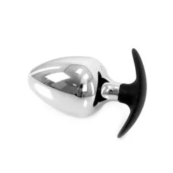 Kiotos Steel Big Ass RVS Buttplug S 70 Mm X 12 Cm Met Siliconen Voet/handvat