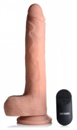 Big Shot - Vibrerende & Stotende Realistische XL Dildo Met Zuignap En Ballen - 22,2 X 4.6 Cm