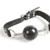 Kiotos Leather Bit Ball Gag Met Verstelbare Banden - Zwart