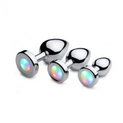 Booty Sparks - Buttplug Met LED Verlichting - Aluminium - Verkrijgbaar In Maten Small Medium En Large -Sex Toys winkel Booty Sparks Buttplug Met LED Verlichting Aluminium Verkrijgbaar in maten Small Medium en Large 3