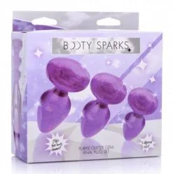 Booty Sparks - Glitter Gem Buttplug Set Met Glitters - Paars 5 Booty Sparks - Glitter Gem Buttplug Set Met Glitters - Paars -Sex Toys winkel Booty Sparks Glitter Gem Buttplug Set met Glitters paars 3