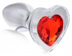 Booty Sparks - Red Heart - Buttplug Van Glas Met Steentje