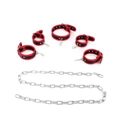 O-products Budget Bondageset Met Collar, Hand- En Voetboeien - Rood/Zwart 7 O-products Budget Bondageset Met Collar, Hand- En Voetboeien - Rood/Zwart -Sex Toys winkel Budget Bondageset met collar hand en voetboeien roodzwart 3