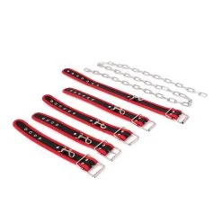 O-products Budget Bondageset Met Collar, Hand- En Voetboeien - Rood/Zwart 8 O-products Budget Bondageset Met Collar, Hand- En Voetboeien - Rood/Zwart -Sex Toys winkel Budget Bondageset met collar hand en voetboeien roodzwart 4