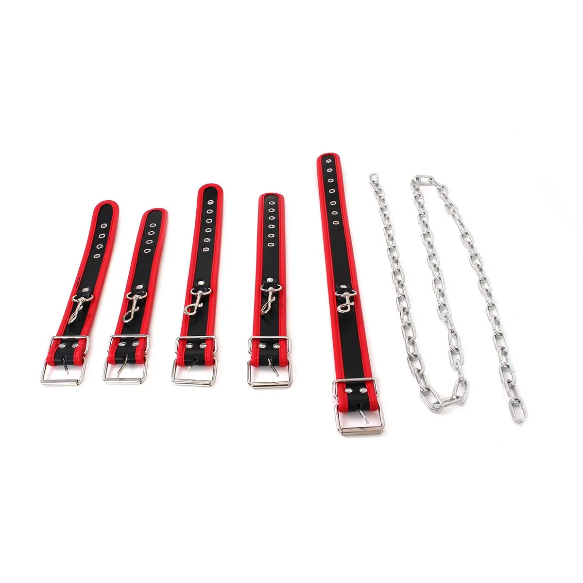 O-products Budget Bondageset Met Collar, Hand- En Voetboeien - Rood/Zwart 5 O-products Budget Bondageset Met Collar, Hand- En Voetboeien - Rood/Zwart - Afbeelding 5