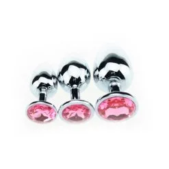 Kiotos Steel Butt Plug Aluminium Met Roze Kristal - Small -Sex Toys winkel Butt plug aluminium met roze kristal small 3