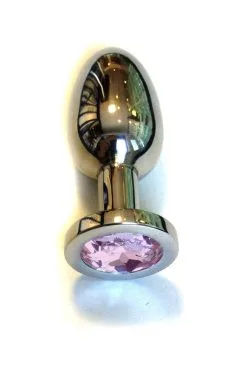 Kiotos Steel Buttplug RVS Met Roze Kristal - Large