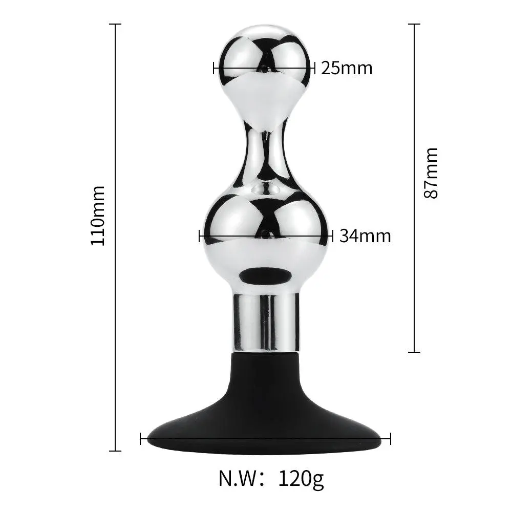 Kiotos Buttplug Aluminium In Zandloper-vorm Met Zuignap 6 Kiotos Buttplug Aluminium In Zandloper-vorm Met Zuignap - Afbeelding 6