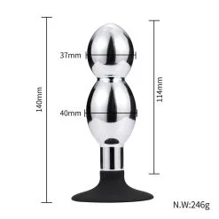 Kiotos Buttplug Aluminium Met 2 Ballen En Zuignap 11 Kiotos Buttplug Aluminium Met 2 Ballen En Zuignap -Sex Toys winkel Buttplug aluminium met 2 ballen en zuignap 5