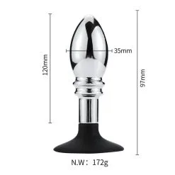 Kiotos Buttplug Aluminium Met Bal En Ribbels En Zuignap 13 Kiotos Buttplug Aluminium Met Bal En Ribbels En Zuignap -Sex Toys winkel Buttplug aluminium met bal en ribbels en zuignap 6