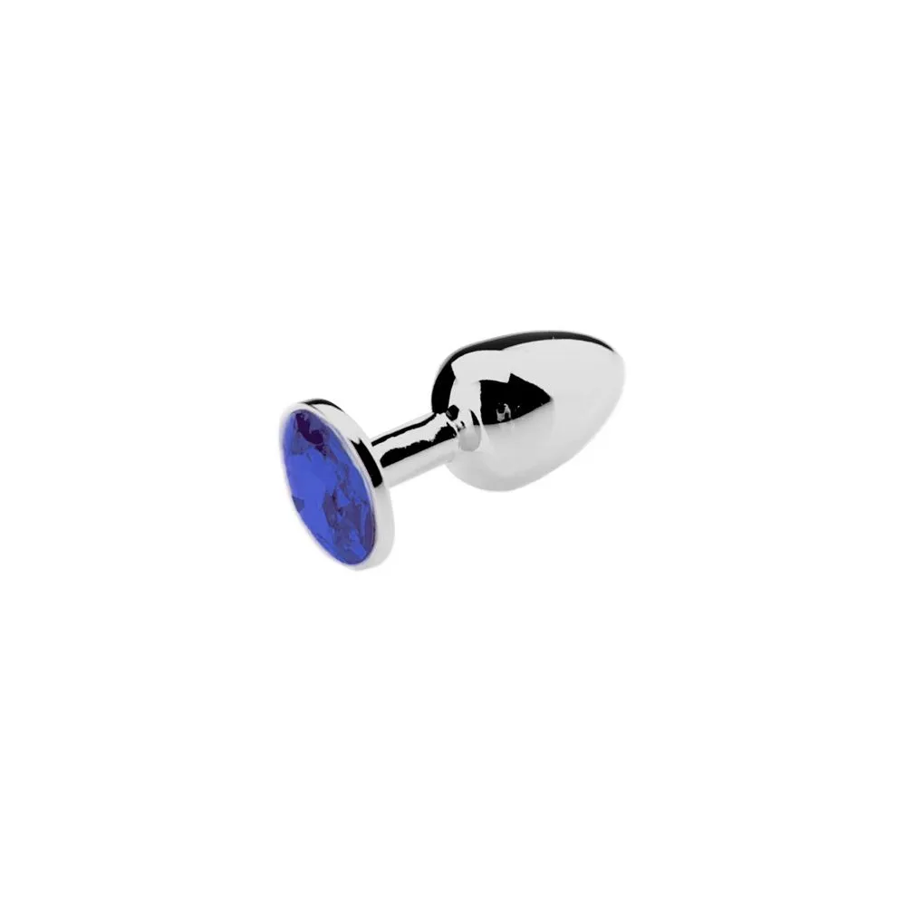 O-products Buttplug Aluminium Met Blauw Sierkristal 1 O-products Buttplug Aluminium Met Blauw Sierkristal