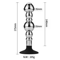 Kiotos Buttplug Aluminium Met Twee Ballen En Zuignap 13 Kiotos Buttplug Aluminium Met Twee Ballen En Zuignap -Sex Toys winkel Buttplug aluminium met twee ballen en zuignap 6