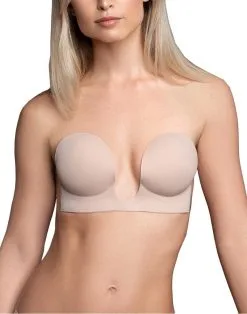 Bye Bra - U-Style Plak BH Voor Strapless En Open Rug Outfits - Nude