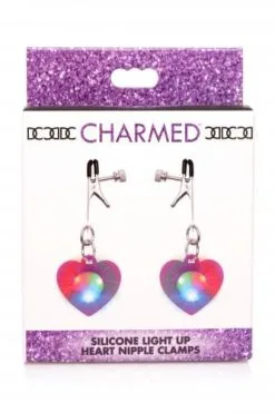 Charmed Verstelbare Hartjes Tepelklemmen Met LED Verlichting -Sex Toys winkel Charmed Verstelbare Hartjes Tepelklemmen Met LED Verlichting 5