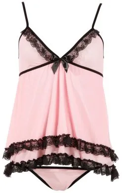 Cottelli Collection - Babydoll Set Rosa -Sex Toys winkel Cottelli Collection Babydoll Set Rosa 3