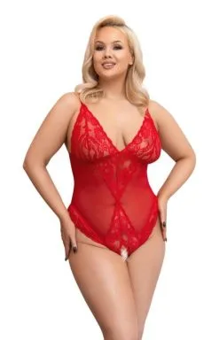 Cottelli Collection - Body Met Open Kruisje - Rood